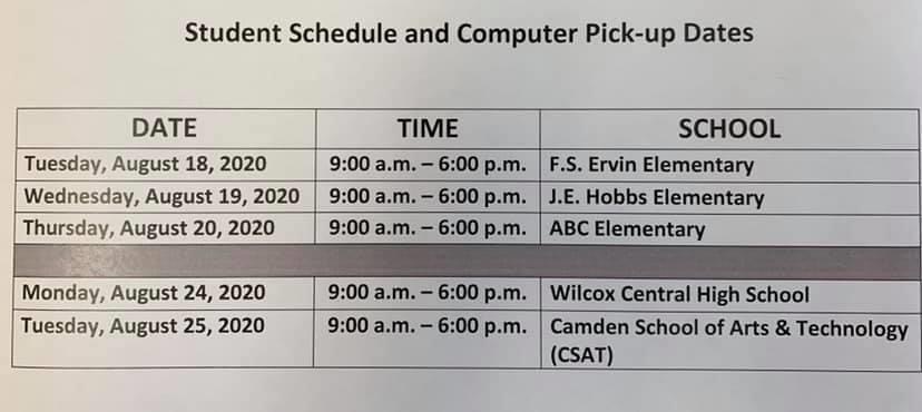 Computer pick-up dates